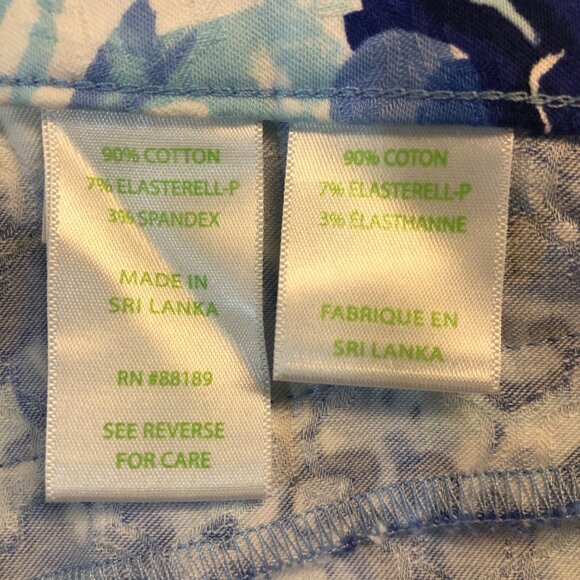 Lilly Pulitzer Blue & White Floral Straight Leg Pants Size 4 - Picture 5 of 6